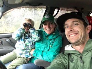 Selfies while we wait for the rain to subside at Mesa Verde.